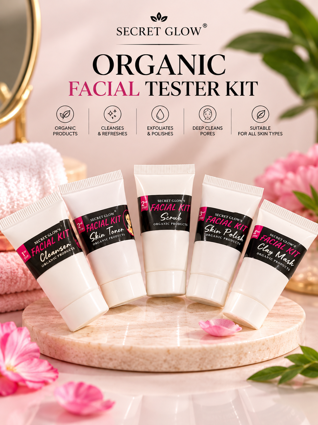 Organic facial tester kit